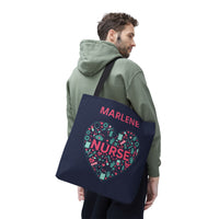 Load image into Gallery viewer, "Nurse Heart Tools" 2 - Canvas Tote 18" x 18" - PERSONALIZED