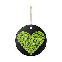 Load image into Gallery viewer, "Pickleballs Heart" 1 - 3 Inch Ceramic Ornament Pickleball Gift