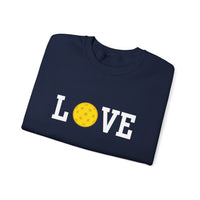 Load image into Gallery viewer, "LOVE Pickleball" 1 - Yellow - Gildan 18000 Crewneck Sweatshirt