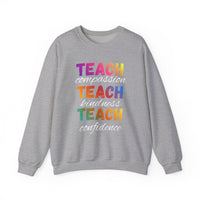 Load image into Gallery viewer, "Teach Compassion. Teach Kindness. Teach Confidence." 4 - Gildan 18000 Crewneck Sweatshirt
