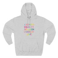 Load image into Gallery viewer, "Kindness Equality Inclusion Diversity Love" 1 - Lane Seven LS14001 Premium Hooded Sweatshirt