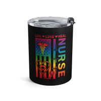 Load image into Gallery viewer, "Nurse Live Love Heal" 2 - Tumbler 10oz - PERSONALIZED
