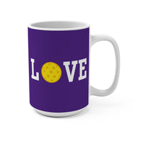 Load image into Gallery viewer, "Love Pickleball" 1 Yellow 15 oz Mug Ceramic Pickleball Gift