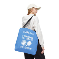 Load image into Gallery viewer, "If You're Looking For A Soft Serve Go Get Ice Cream" 1 - Canvas Tote 18" x 18" - PERSONALIZED