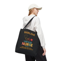 Load image into Gallery viewer, "Vintage Nurse" 1 - Canvas Tote 18" x 18" - PERSONALIZED