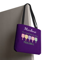 Load image into Gallery viewer, "It's A Good Day To Play Pickleball" 1 - Canvas Tote 18" x 18" - PERSONALIZED