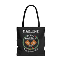 Load image into Gallery viewer, "North Pole Pickleball Club Serving Up Christmas Cheer" 1 - Canvas Tote 18" x 18" - PERSONALIZED