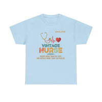 Load image into Gallery viewer, "Vintage Nurse" 1 - Gildan 5000 Heavy Cotton Tee - PERSONALIZED