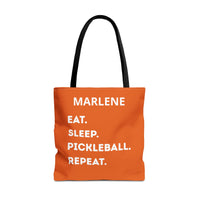 Load image into Gallery viewer, "Eat Sleep Pickleball Repeat" 1 - Canvas Tote 18" x 18" - PERSONALIZED