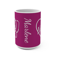 Load image into Gallery viewer, "Nurse Heart Stethoscope" 4 - Ceramic Mug 15oz - PERSONALIZED