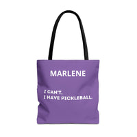 Load image into Gallery viewer, "Can't Pickleball" 1 - I Can't I Have Pickleball - Canvas Tote 18" x 18" - PERSONALIZED