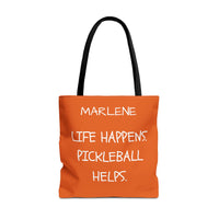 Load image into Gallery viewer, "Life Happens Pickleball Helps" 1 - Canvas Tote 18" x 18" - PERSONALIZED