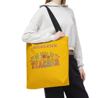 Load image into Gallery viewer, "Teacher. Teach Them. Love Them. Watch Them Grow." 3 - Canvas Tote 18" x 18" - PERSONALIZED