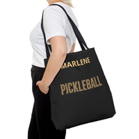 Load image into Gallery viewer, "Pickleball Leopard" 2 - Canvas Tote 18" x 18" - PERSONALIZED