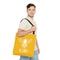 Load image into Gallery viewer, "Bee Kind" 2 - Canvas Tote 18" x 18"