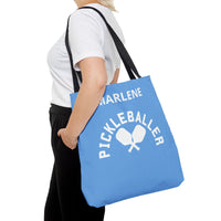 Load image into Gallery viewer, "Pickleballer" 2 - Canvas Tote 18" x 18" - PERSONALIZED