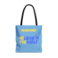 Load image into Gallery viewer, "Believe In Yourself BE YOU" 5 - Canvas Tote 18" x 18" - PERSONALIZED