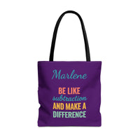 Load image into Gallery viewer, "Be Like Subtraction and Make a Difference" - Canvas Tote 18" x 18" - PERSONALIZED