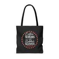 Load image into Gallery viewer, "Coffee Scrubs &amp; Rubber Gloves" 3 - Canvas Tote 18" x 18" - PERSONALIZED