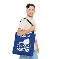 Load image into Gallery viewer, "Pickleball Legend" 1 - Canvas Tote 18" x 18" - PERSONALIZED