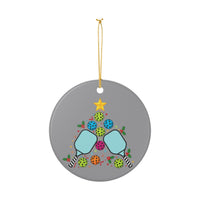 Load image into Gallery viewer, "Pickleball Christmas Tree" 4 - 3 Inch Ceramic Ornament