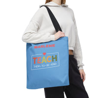 Load image into Gallery viewer, "Teach Them To Be Kind" 1 - Canvas Tote 18" x 18" - PERSONALIZED