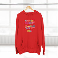 Load image into Gallery viewer, "Kindness Equality Inclusion Diversity Love" 1 - Lane Seven LS14001 Premium Hooded Sweatshirt