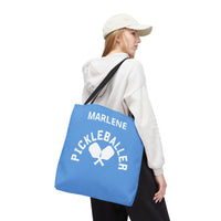 Load image into Gallery viewer, "Pickleballer" 2 - Canvas Tote 18" x 18" - PERSONALIZED