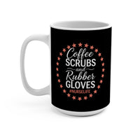 Load image into Gallery viewer, "Coffee Scrubs &amp; Rubber Gloves" 3 - Ceramic Mug 15oz - PERSONALIZED