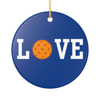 Load image into Gallery viewer, "LOVE Pickleball" 1 Orange - 3 Inch Ceramic Ornament Pickleball Gift