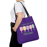 Load image into Gallery viewer, "It's A Good Day To Play Pickleball" 1 - Canvas Tote 18" x 18"