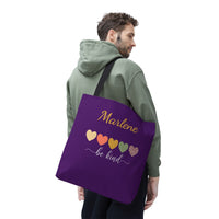 Load image into Gallery viewer, "Be Kind Hearts" 2 - Canvas Tote 18" x 18" - PERSONALIZED