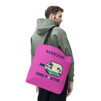 Load image into Gallery viewer, "Dink Positive" 3 - Canvas Tote 18" x 18" - PERSONALIZED