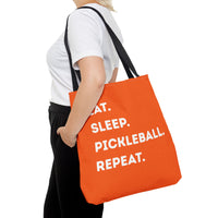 Load image into Gallery viewer, "Eat Sleep Pickleball Repeat" 1 - Canvas Tote 18" x 18"