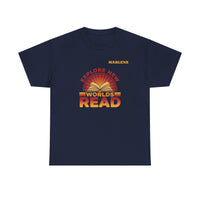 Load image into Gallery viewer, "Explore New Worlds READ" - Gildan 5000 Heavy Cotton Tee - PERSONALIZED