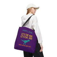 Load image into Gallery viewer, "Let's Eat Kids. Let's Eat, Kids." 1 - Canvas Tote 18" x 18" - PERSONALIZED