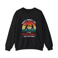 Load image into Gallery viewer, "That's What I Do I Play Pickleball and I Know Things" 3 - Gildan 18000 Crewneck Sweatshirt