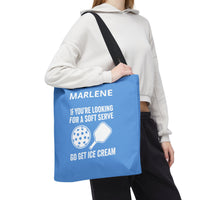 Load image into Gallery viewer, "If You're Looking For A Soft Serve Go Get Ice Cream" 1 - Canvas Tote 18" x 18" - PERSONALIZED