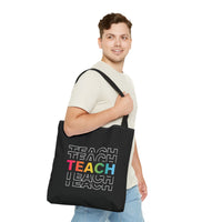 Load image into Gallery viewer, "Teach" Repeat 2 - Canvas Tote 18" x 18"