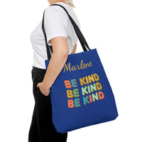 Load image into Gallery viewer, "Be Kind Repeated" 2 - Canvas Tote 18" x 18" - PERSONALIZED