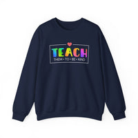 Load image into Gallery viewer, "Teach Them To Be Kind" 2 - Gildan 18000 Crewneck Sweatshirt