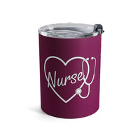 Load image into Gallery viewer, "Nurse Heart Stethoscope" 4 - Tumbler 10oz - PERSONALIZED