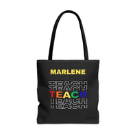 Load image into Gallery viewer, "Teach" Repeat 2 - Canvas Tote 18" x 18" - PERSONALIZED