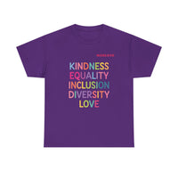 Load image into Gallery viewer, "Kindness Equality Inclusion Diversity Love" 1 - Gildan 5000 Heavy Cotton Tee - PERSONALIZED