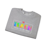 Load image into Gallery viewer, "Teach Them To Be Kind" 2 - Gildan 18000 Crewneck Sweatshirt