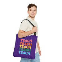 Load image into Gallery viewer, "Teach" Repeat 1 - Canvas Tote 18" x 18"
