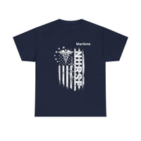 Load image into Gallery viewer, "Nurse Flag" 1 - Gildan 5000 Heavy Cotton Tee - PERSONALIZED