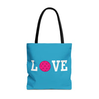 Load image into Gallery viewer, "LOVE Pickleball" 1 - Pink - Canvas Tote 18" x 18"