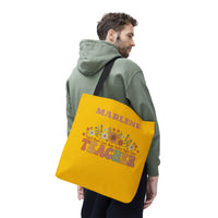 Load image into Gallery viewer, "Teacher. Teach Them. Love Them. Watch Them Grow." 3 - Canvas Tote 18" x 18" - PERSONALIZED