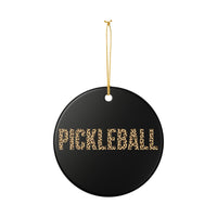 Load image into Gallery viewer, "Pickleball Leopard" 2 - 3 Inch Ceramic Ornament Pickleball Gift